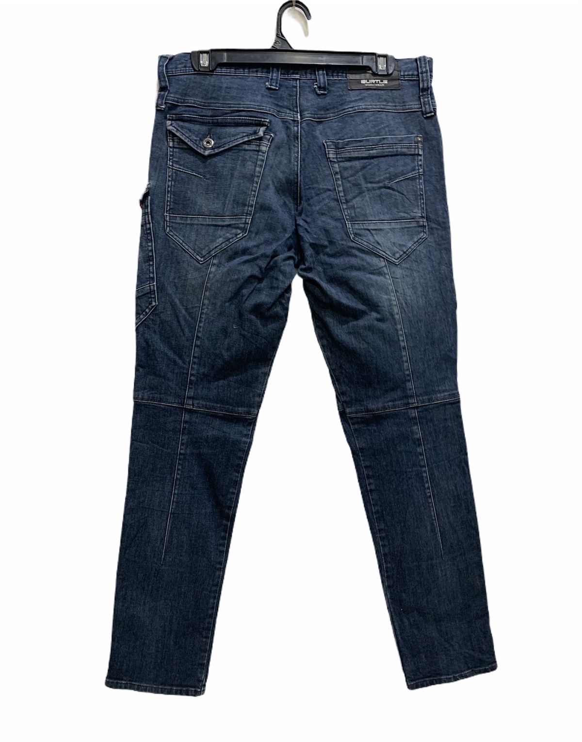 Seditionaries BURTLE 7 Pocket Workwear Patchwork Biker Denim Rider Jeans Size US 32 / EU 48 - 2 Thumbnail