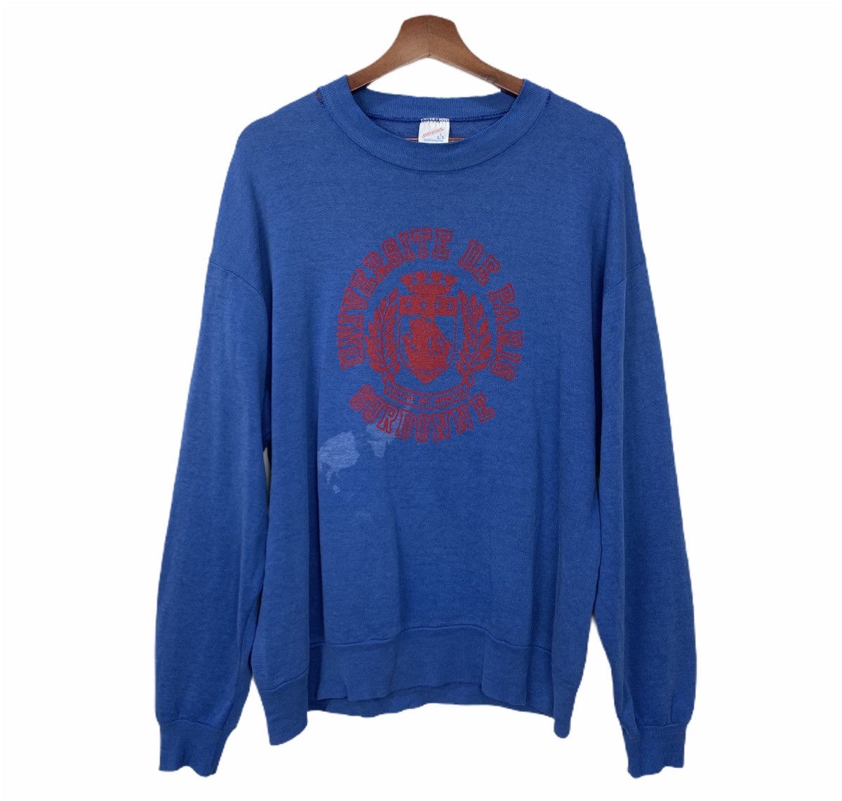 Jerzees Vintage 80s UNIVERSITE DE PARIS SORBONNE Jerzees Sweatshirt Size US L / EU 52-54 / 3 - 1 Thumbnail
