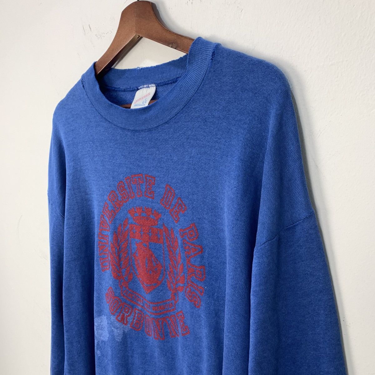 Jerzees Vintage 80s UNIVERSITE DE PARIS SORBONNE Jerzees Sweatshirt Size US L / EU 52-54 / 3 - 7 Thumbnail