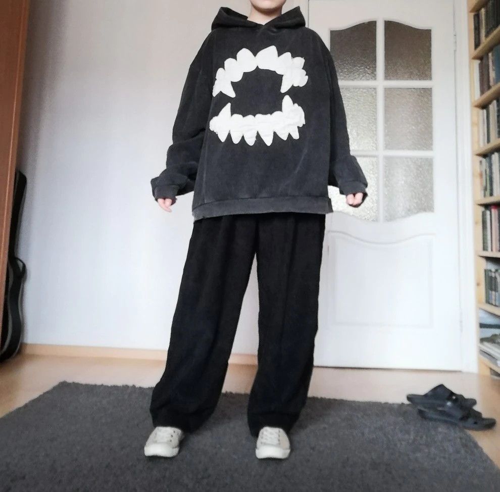 Other Grunge Hip Hop Ripped Embroidery Teeth Patch Hoodie Size US M / EU 48-50 / 2 - 9 Thumbnail