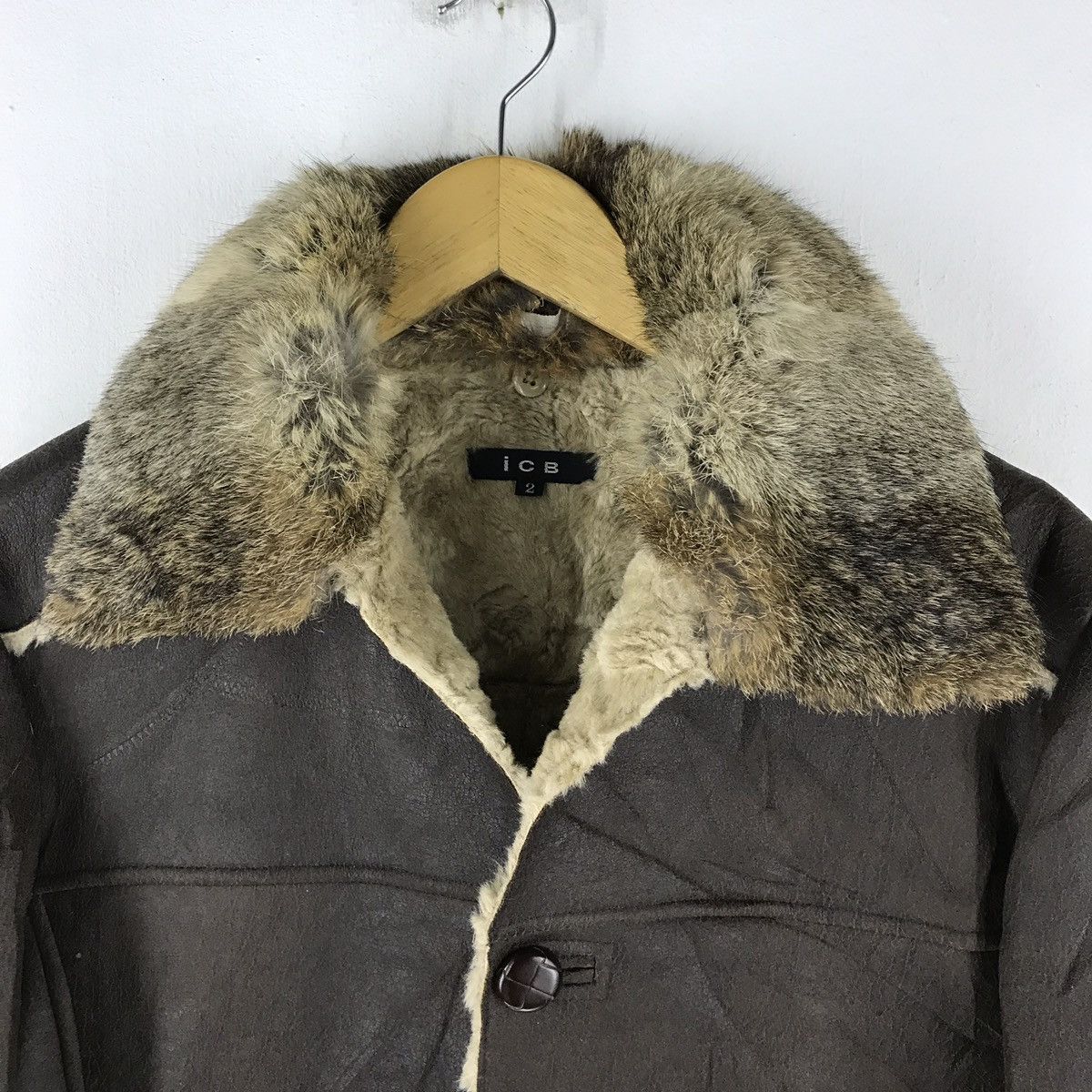 Designer × Japanese Brand × Leather ICB LEATHER JACKET ACRYLIC FUR LINING RABBIT FUR TRIM JAPAN Size US M / EU 48-50 / 2 - 4 Thumbnail