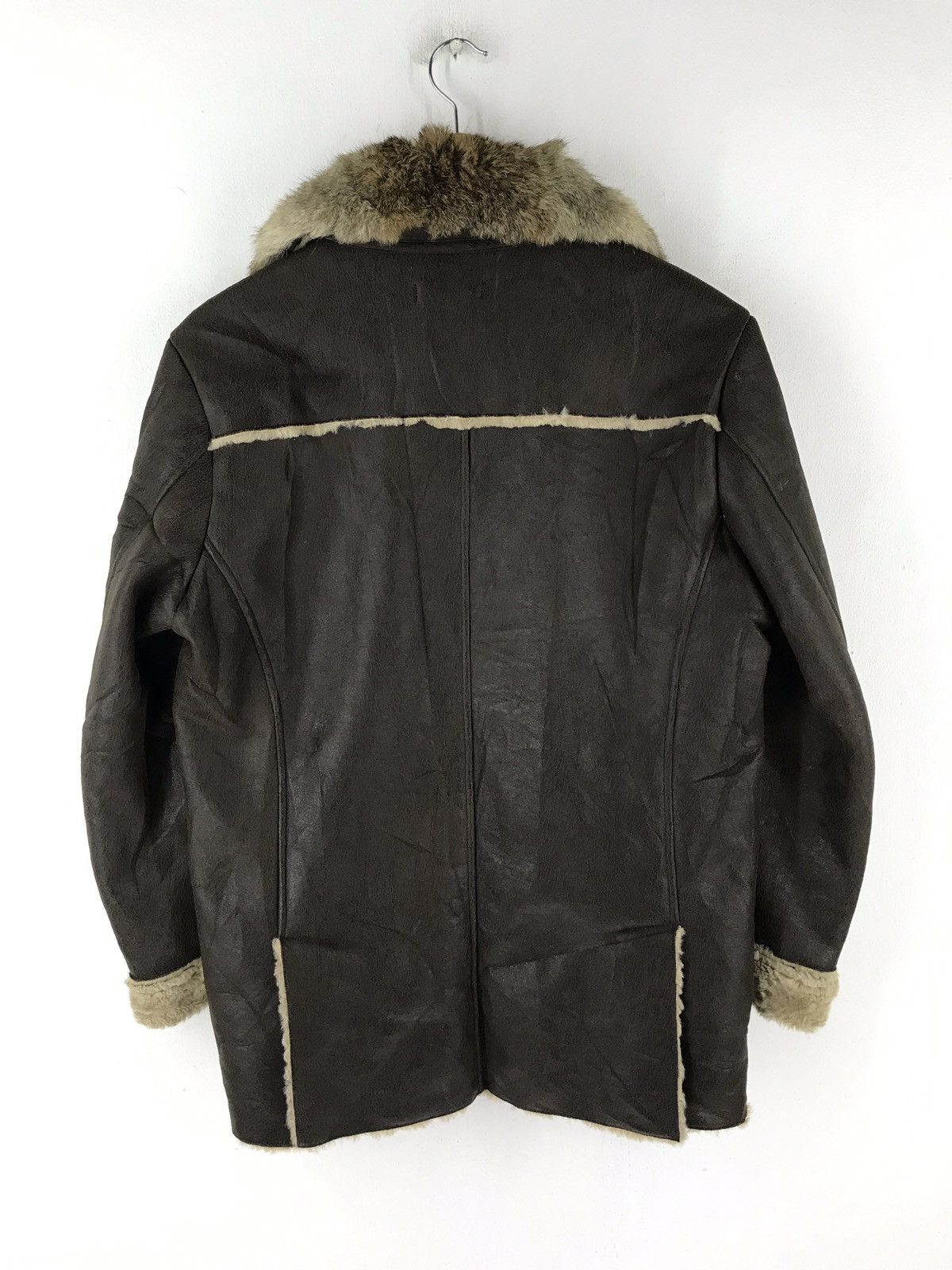 Designer × Japanese Brand × Leather ICB LEATHER JACKET ACRYLIC FUR LINING RABBIT FUR TRIM JAPAN Size US M / EU 48-50 / 2 - 6 Thumbnail