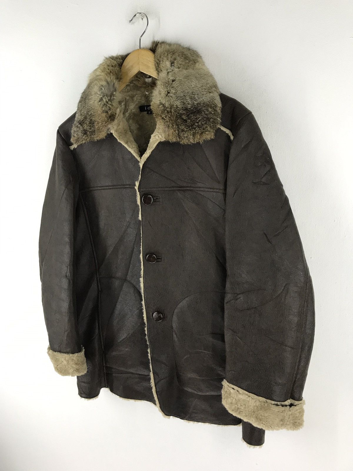 Designer × Japanese Brand × Leather ICB LEATHER JACKET ACRYLIC FUR LINING RABBIT FUR TRIM JAPAN Size US M / EU 48-50 / 2 - 2 Thumbnail
