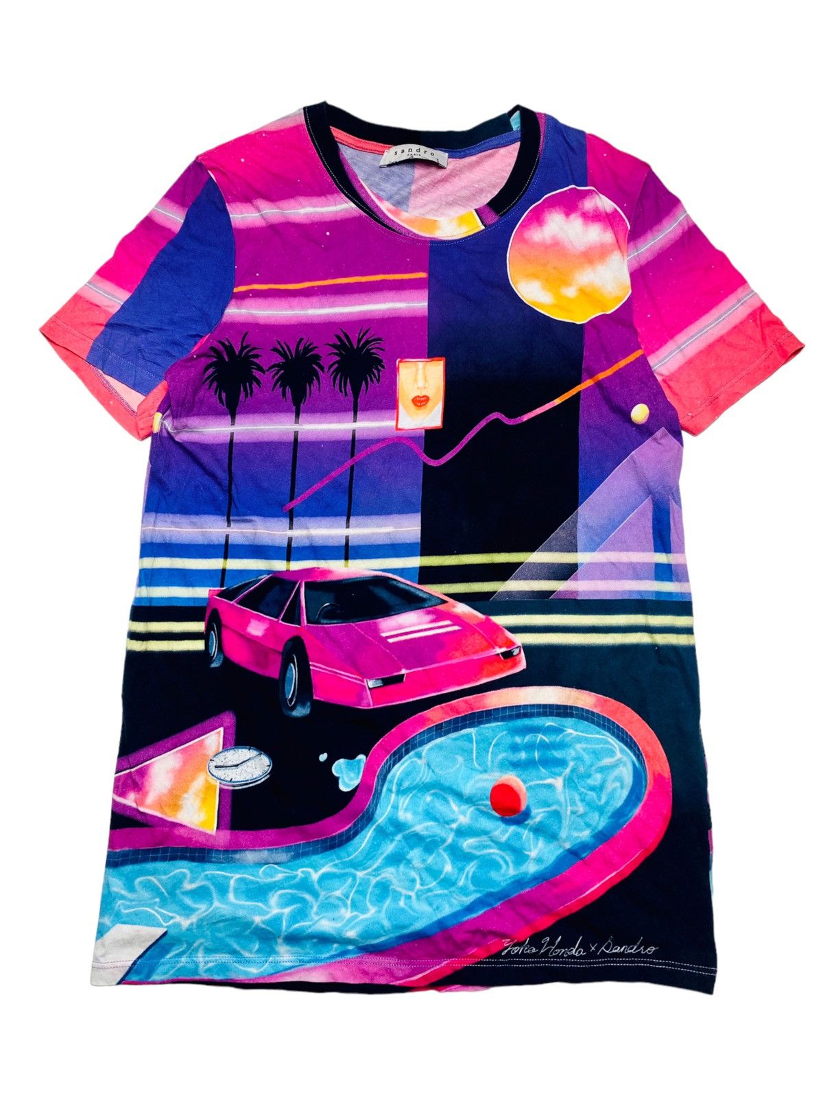 Japanese Brand × Sandro 2000s Sandro x Yoko Honda - Cyber Graphic Top Size M / US 6-8 / IT 42-44 - 1 Thumbnail