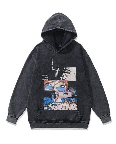 Japanese Brand Harajuku Punk Goth Pullover Oversized Hooded Sweatshirt Size US M / EU 48-50 / 2 - 1 Thumbnail