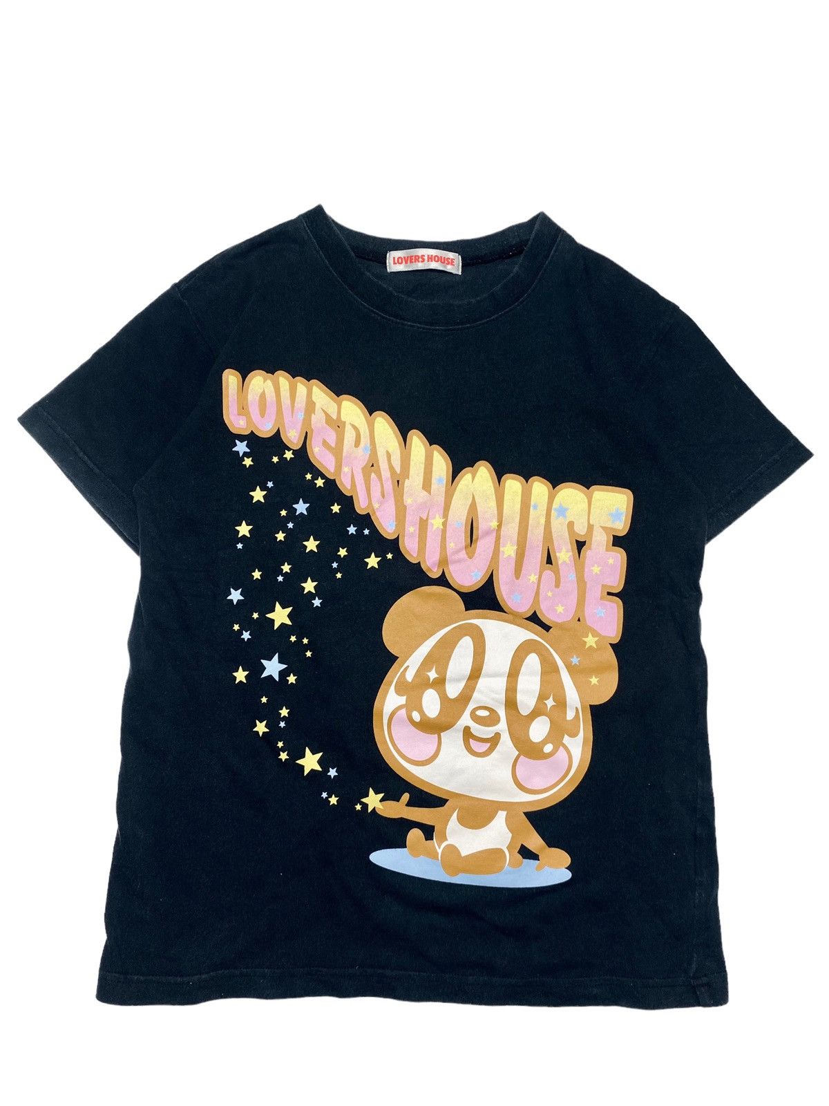 image of Hysteric Glamour x Lovers Rock 2000S Lovers House - Iconic Panda Mascots Baby Tee in Black, Women's