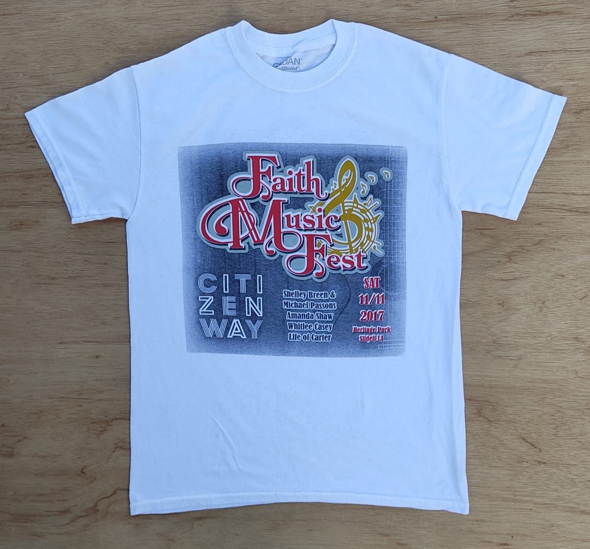 image of Tour Tee x Vintage Tee D - 8 Music Fest in White, Men's (Size Small)