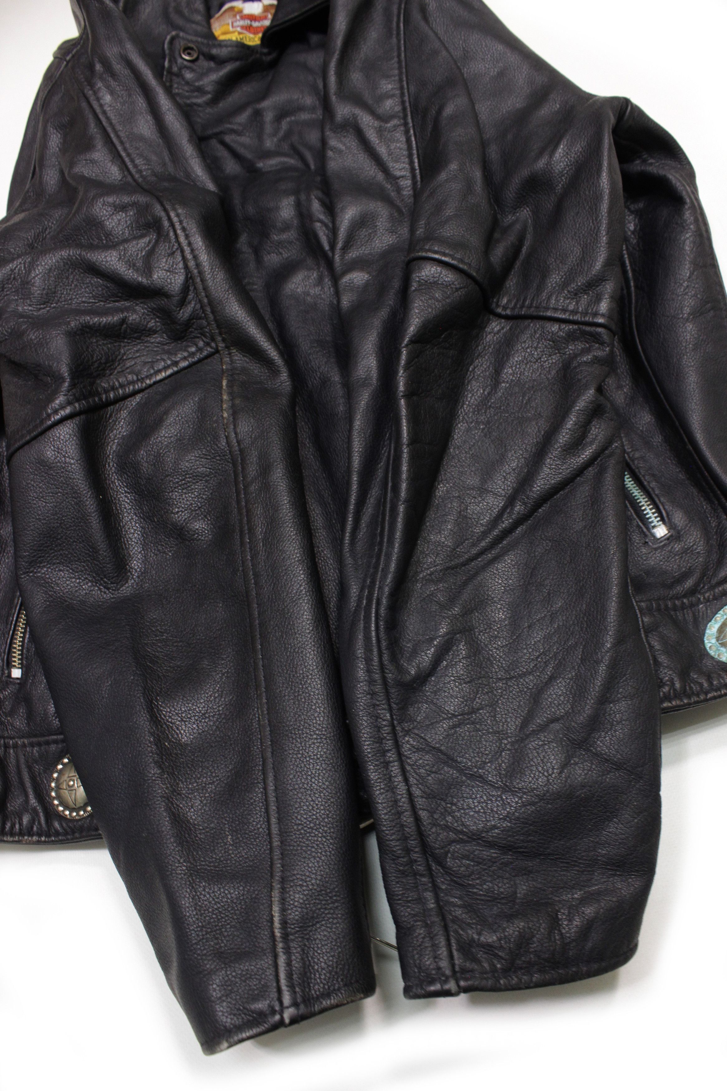 Harley Davidson 90S Leather Biker Jacket Size US M / EU 48-50 / 2 - 7 Thumbnail