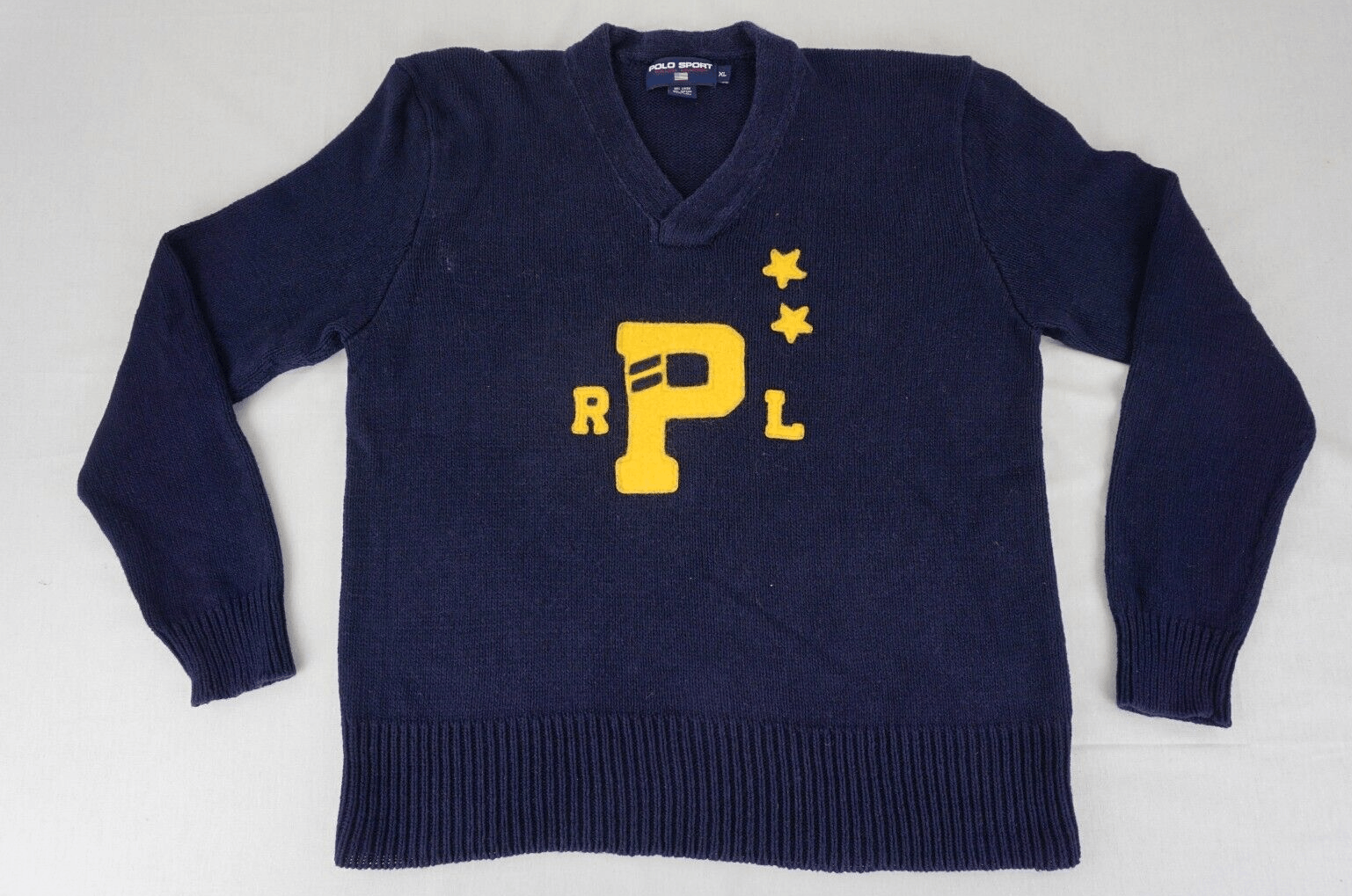 Image of Vintage Polo Ralph Laurent Sport Rpl V-Neck Sweater Xl, Men's