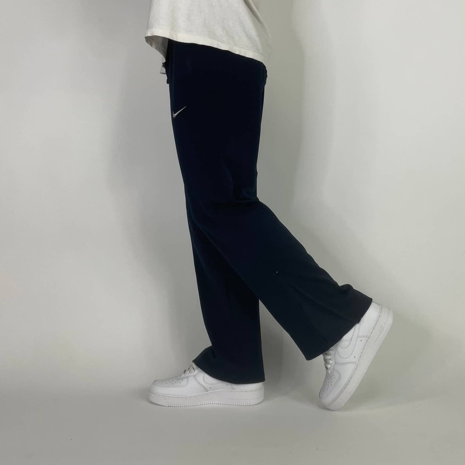 Nike × Vintage Super Sick Vintage 90's Retro Nike Blue Flared Sweatpants Size US 30 / EU 46 - 2 Thumbnail