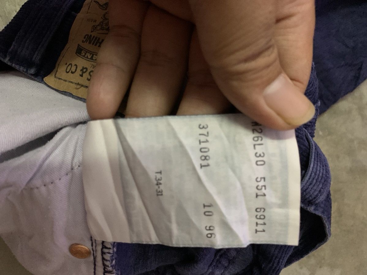Levi's Vintage Clothing Vintage 70’s 80’s Levi’s 551 Stamp Button 3 Coudroy Denim Size US 26 / EU 42 - 11 Thumbnail