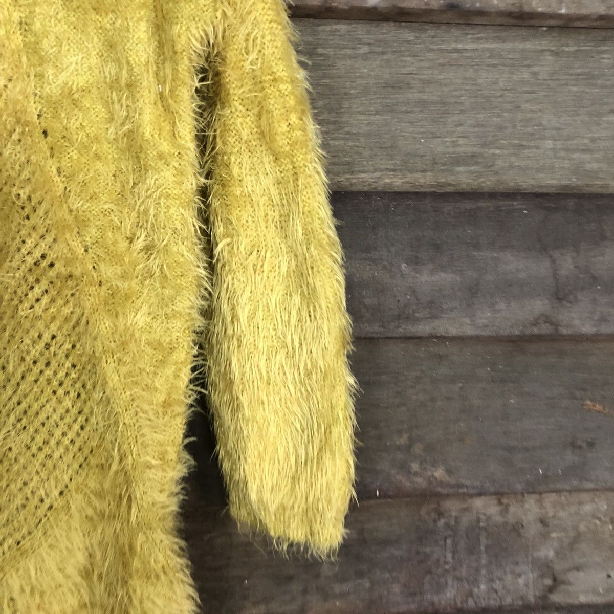 Homespun Knitwear × Japanese Brand Classic Mustard Mohaie Shag Shaggy fur Knitwear #c1038 Size US L / EU 52-54 / 3 - 4 Thumbnail
