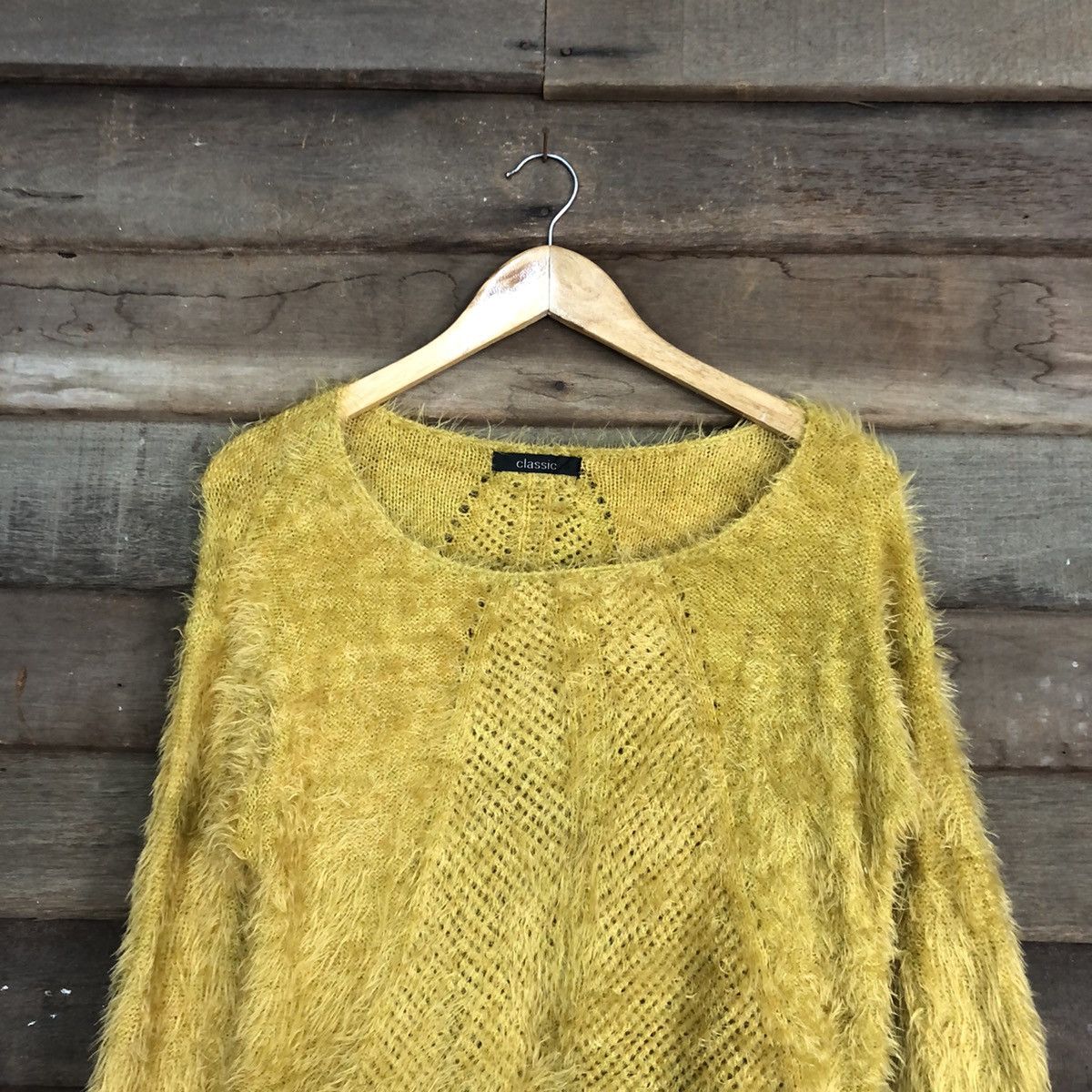 Homespun Knitwear × Japanese Brand Classic Mustard Mohaie Shag Shaggy fur Knitwear #c1038 Size US L / EU 52-54 / 3 - 2 Thumbnail