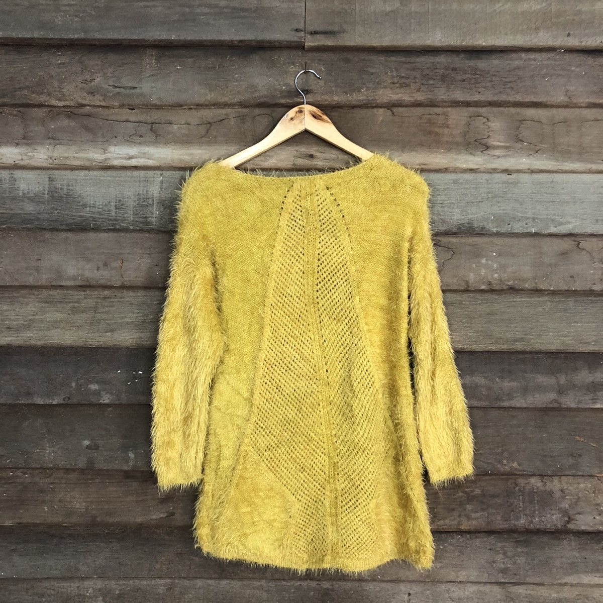 Homespun Knitwear × Japanese Brand Classic Mustard Mohaie Shag Shaggy fur Knitwear #c1038 Size US L / EU 52-54 / 3 - 11 Thumbnail