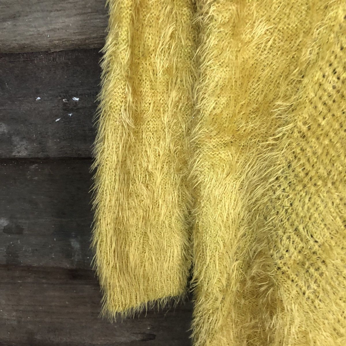 Homespun Knitwear × Japanese Brand Classic Mustard Mohaie Shag Shaggy fur Knitwear #c1038 Size US L / EU 52-54 / 3 - 6 Thumbnail