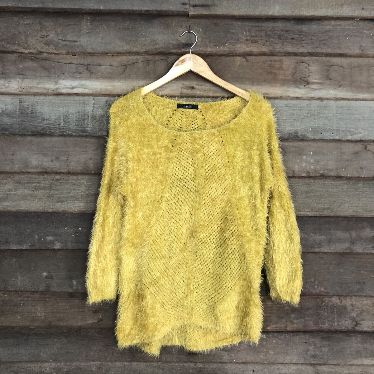 Homespun Knitwear × Japanese Brand Classic Mustard Mohaie Shag Shaggy fur Knitwear #c1038 Size US L / EU 52-54 / 3 - 3 Thumbnail