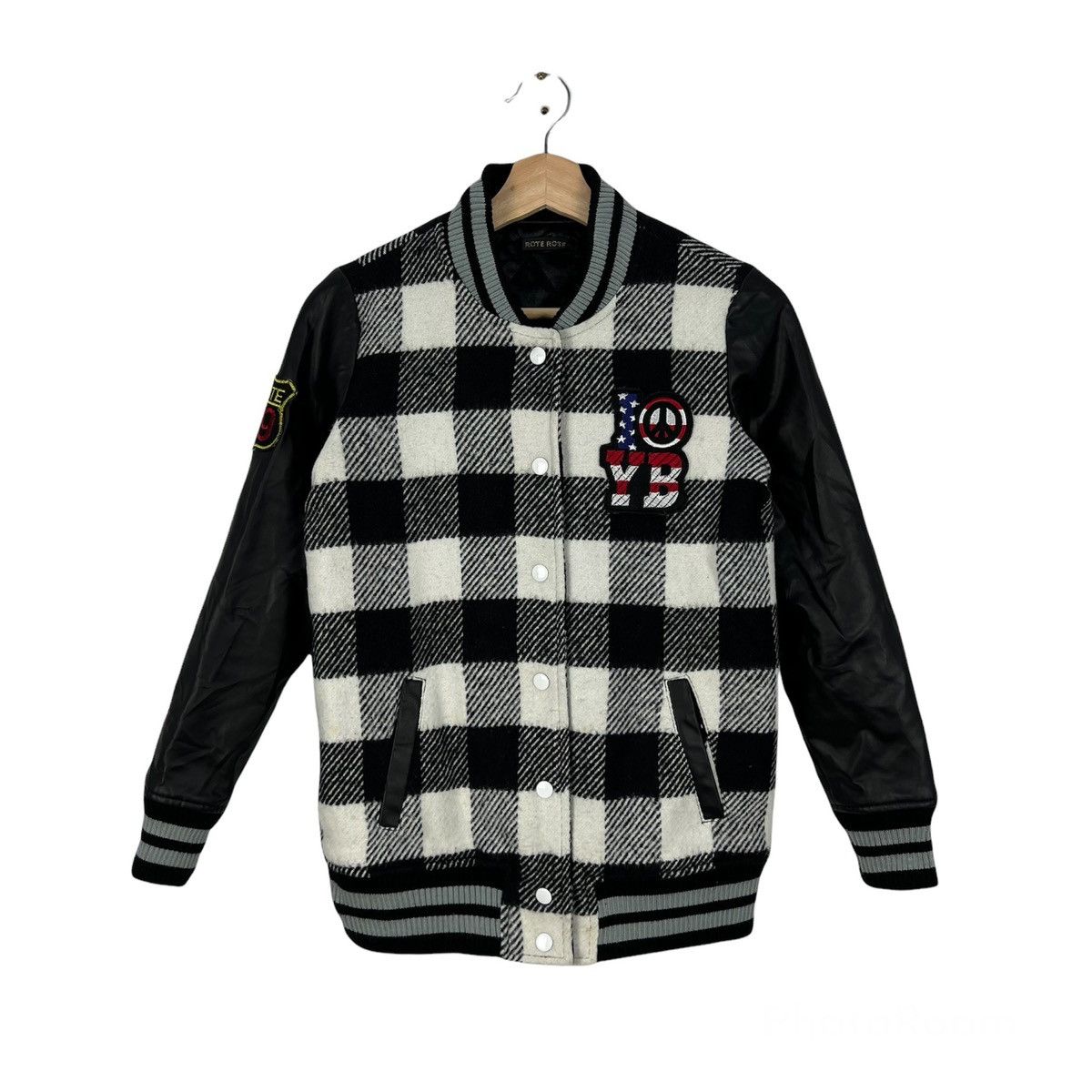Japanese Brand RARE TARTAN DESIGN VARSITY JACKET ROTE ROSE BIG LOGO Size US M / EU 48-50 / 2 - 1 Thumbnail