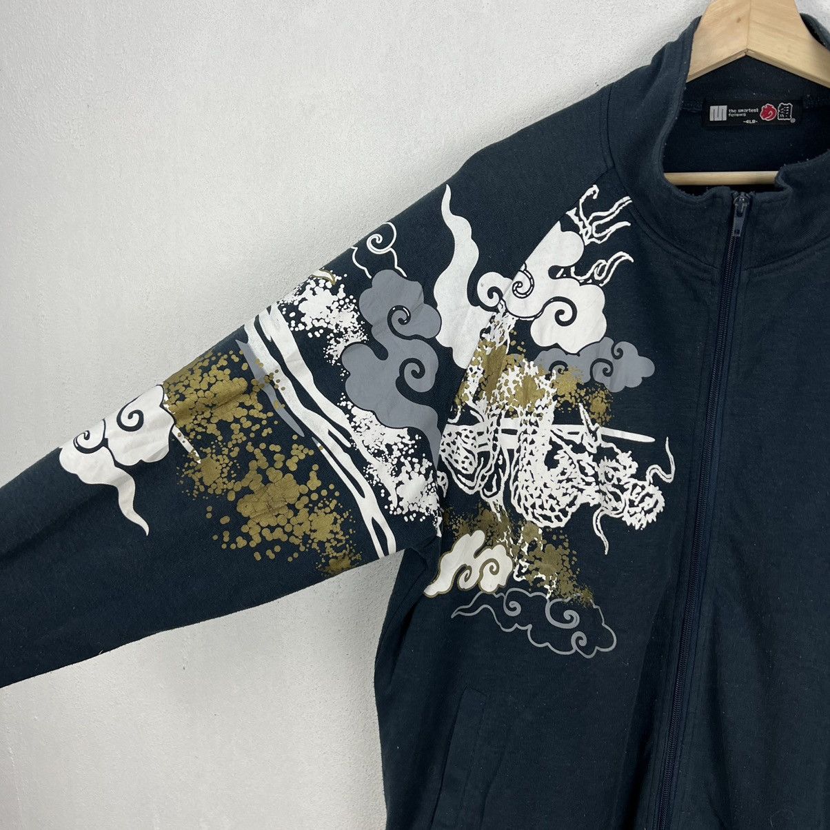 Japanese Brand RARE BIG SIZE SUKAJAN FISH COIL OVERPRINT ZIPPER JACKET Size US XXL / EU 58 / 5 - 5 Thumbnail