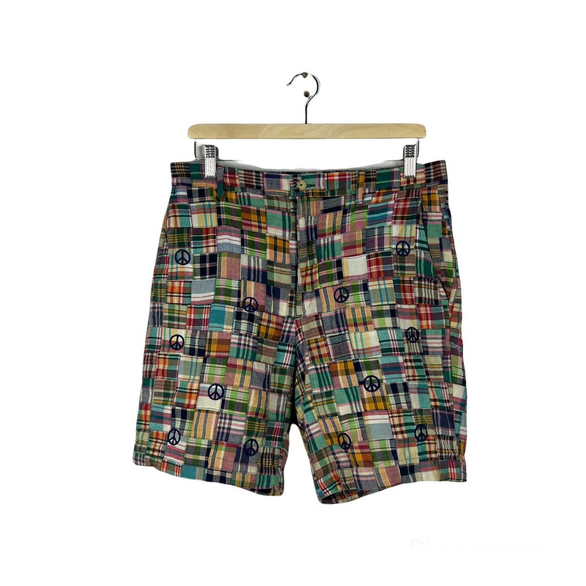Japanese Brand RARE PATCHWORK DESIGN SHORT PANTS BERLE VINTAGE Size US 32 / EU 48 - 1 Thumbnail