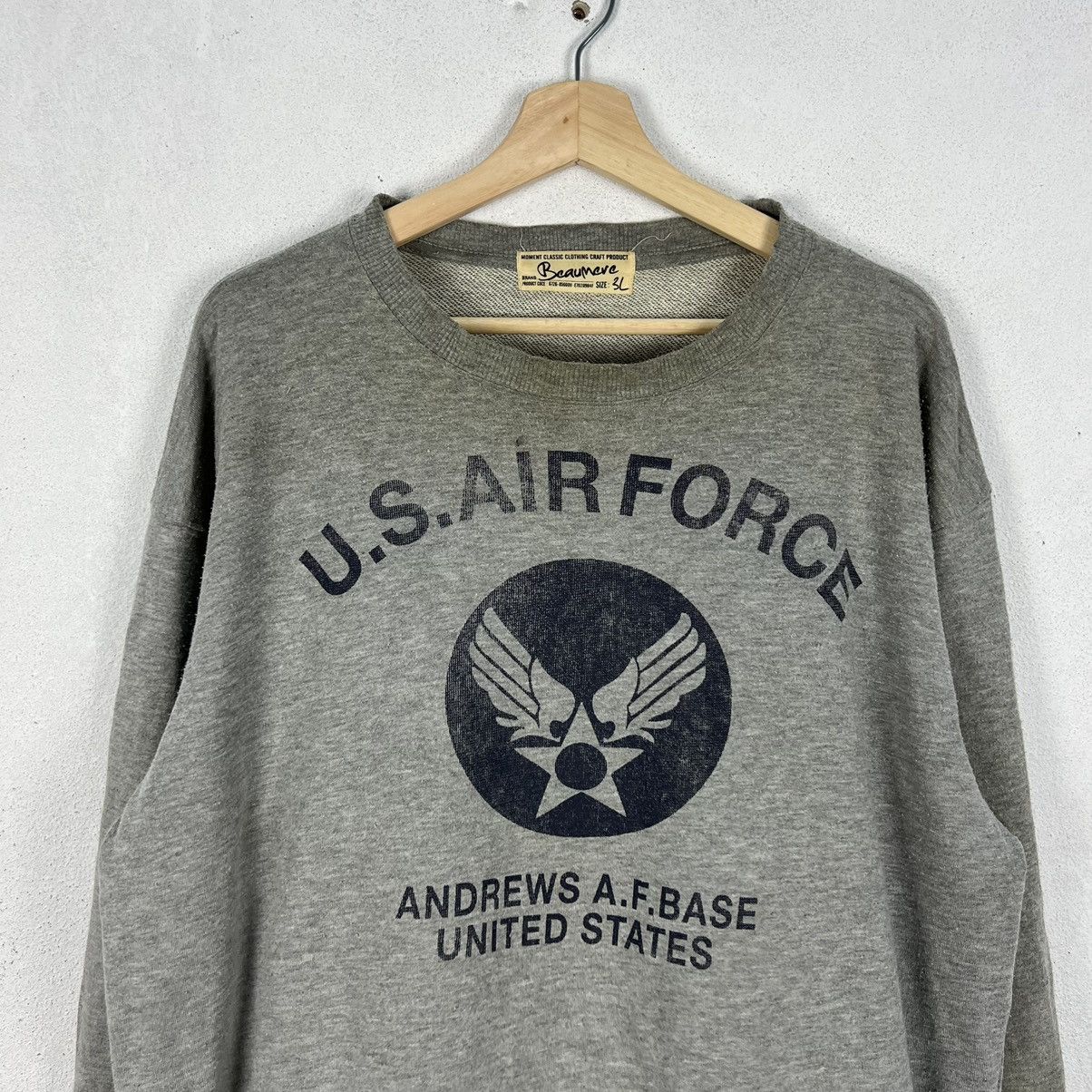 Japanese Brand VINTAGE BEAUMERE US AIR FORCE BIG LOGO SWEATSHIRT Size US XXL / EU 58 / 5 - 3 Thumbnail