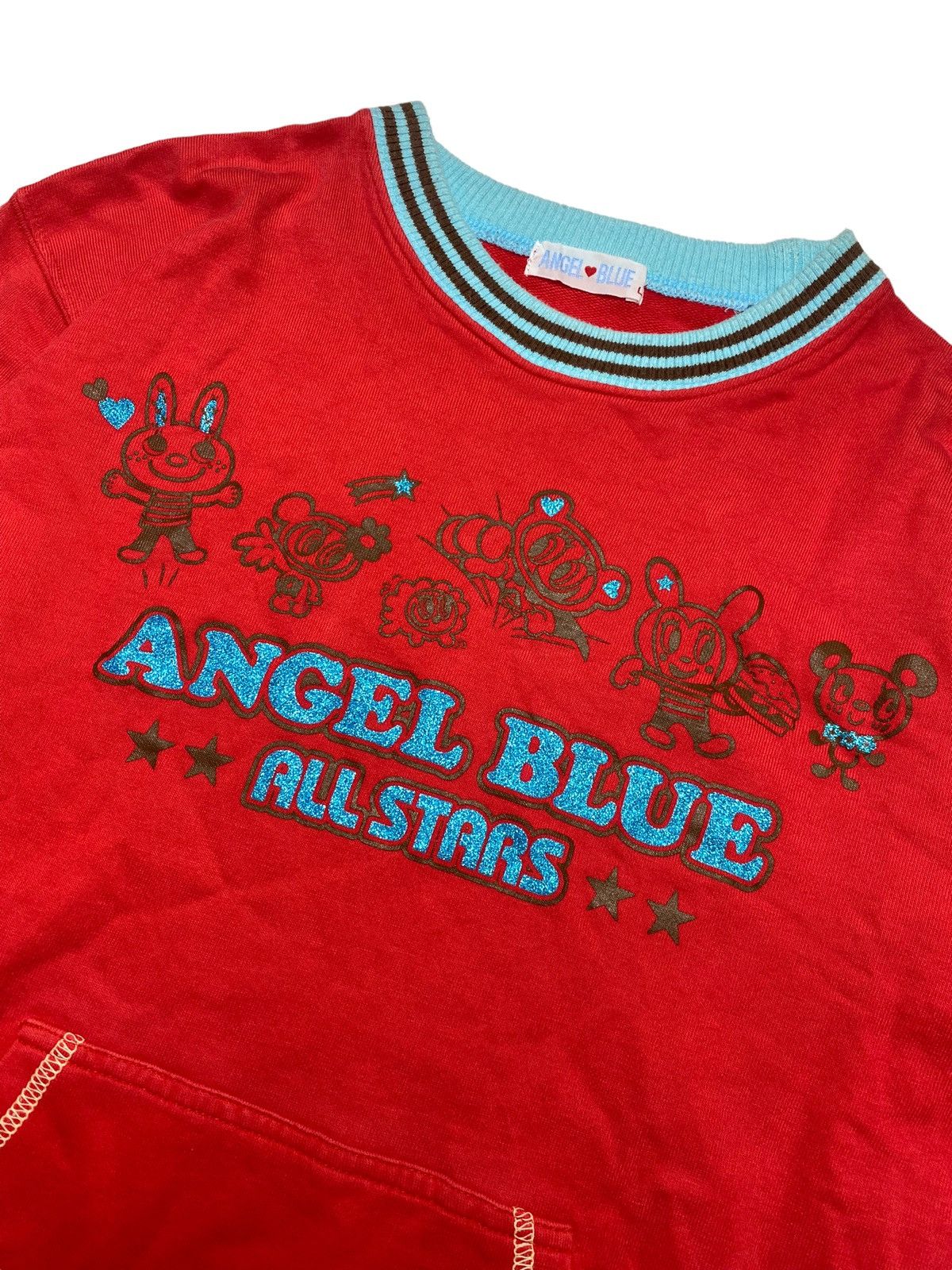 Hysteric Glamour × Japanese Brand 2000s Angel Blue - All Star Glitter Print Sweatshirt Size US M / EU 48-50 / 2 - 4 Thumbnail