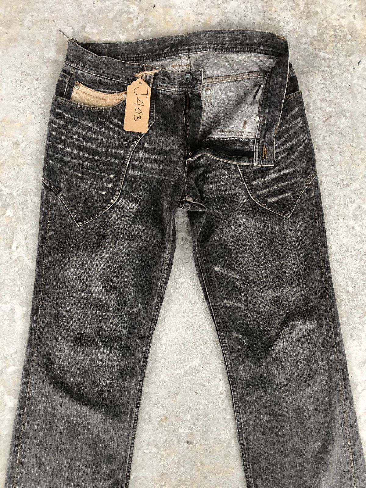 If Six Was Nine Japanese Nicole Mini Flare Jeans Snake Skin Leather Club Size US 32 / EU 48 - 3 Thumbnail