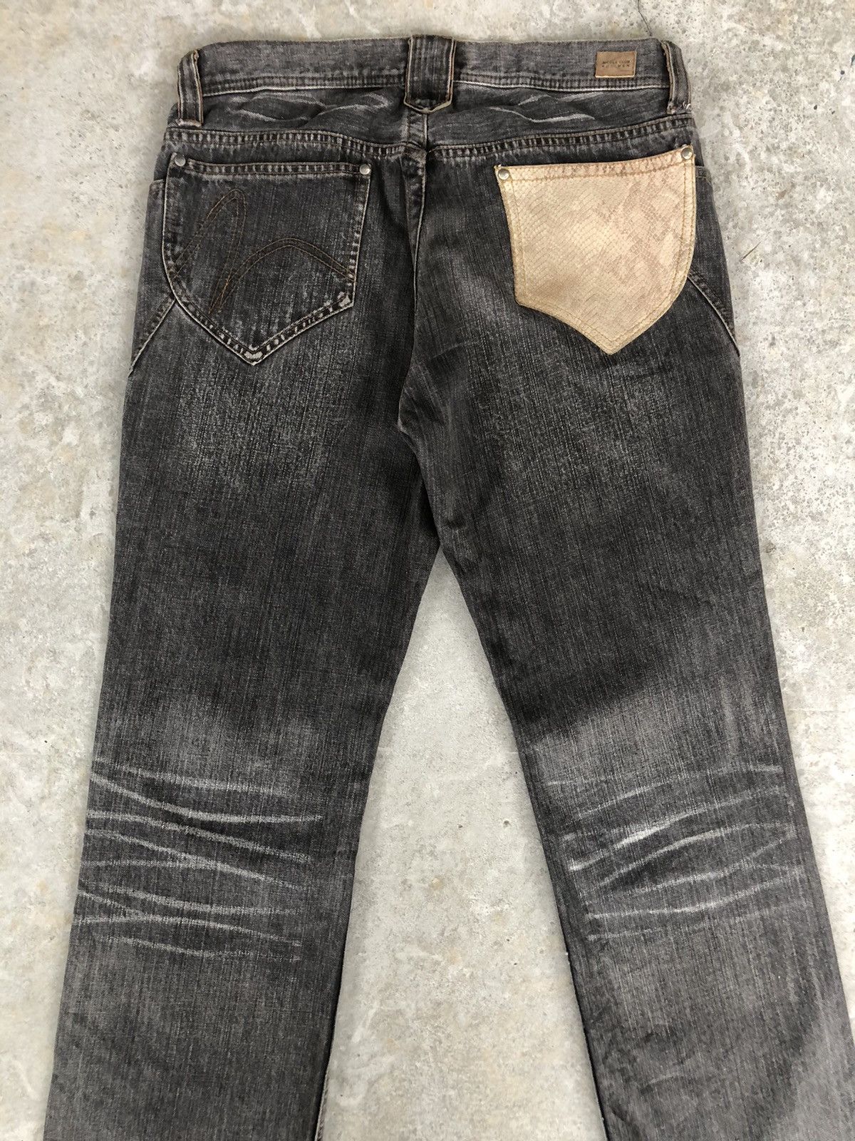 If Six Was Nine Japanese Nicole Mini Flare Jeans Snake Skin Leather Club Size US 32 / EU 48 - 8 Thumbnail