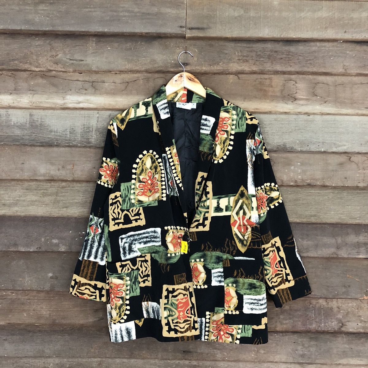 image of Kensington Squere Black Full Print Art Cardigan 3110, Men's (Size Medium)