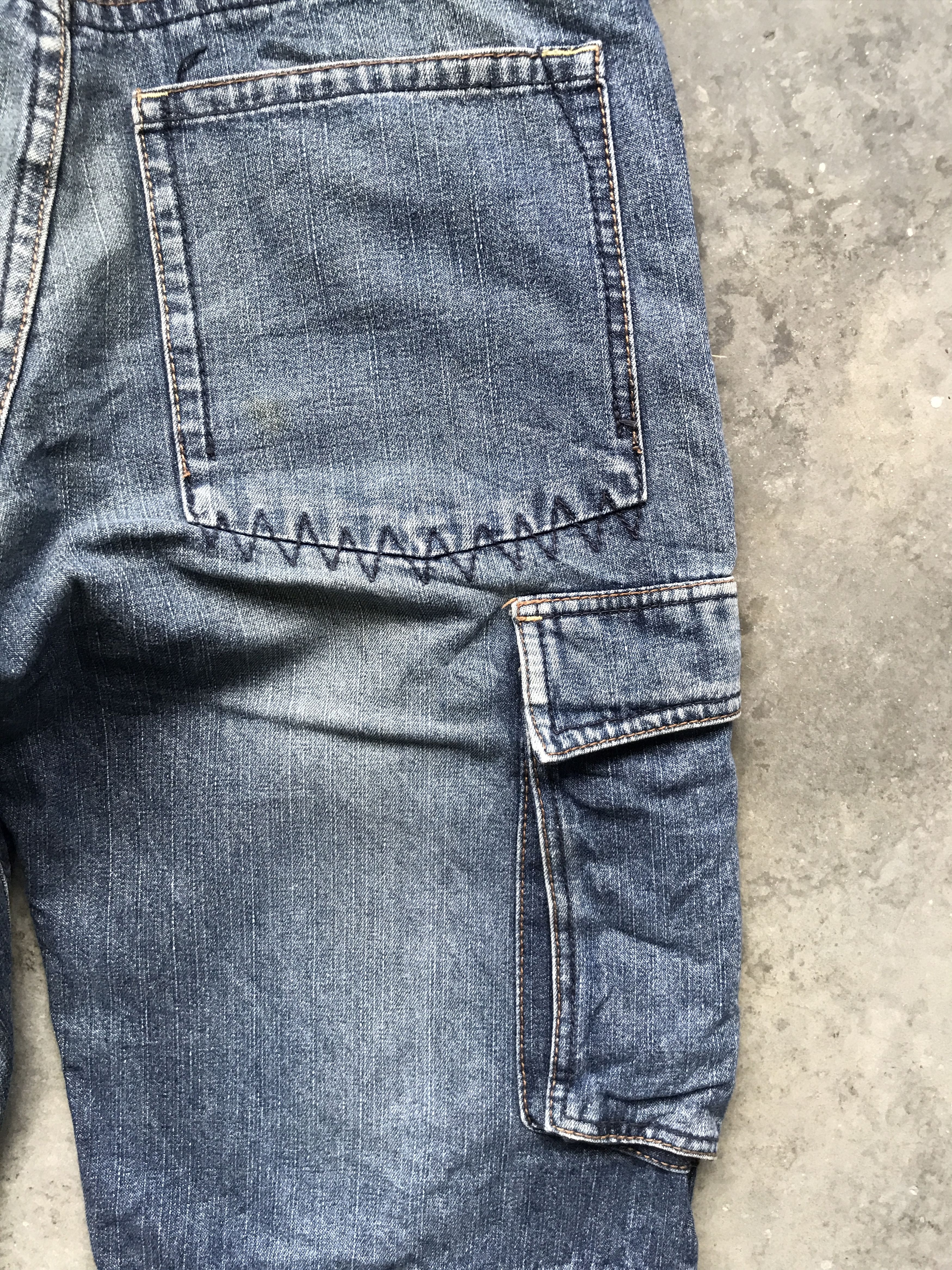 Japanese Brand 💥BAGGY💥CP49 Double Edge Japan Double Knee Cargo Jeans Size US 29 - 15 Thumbnail
