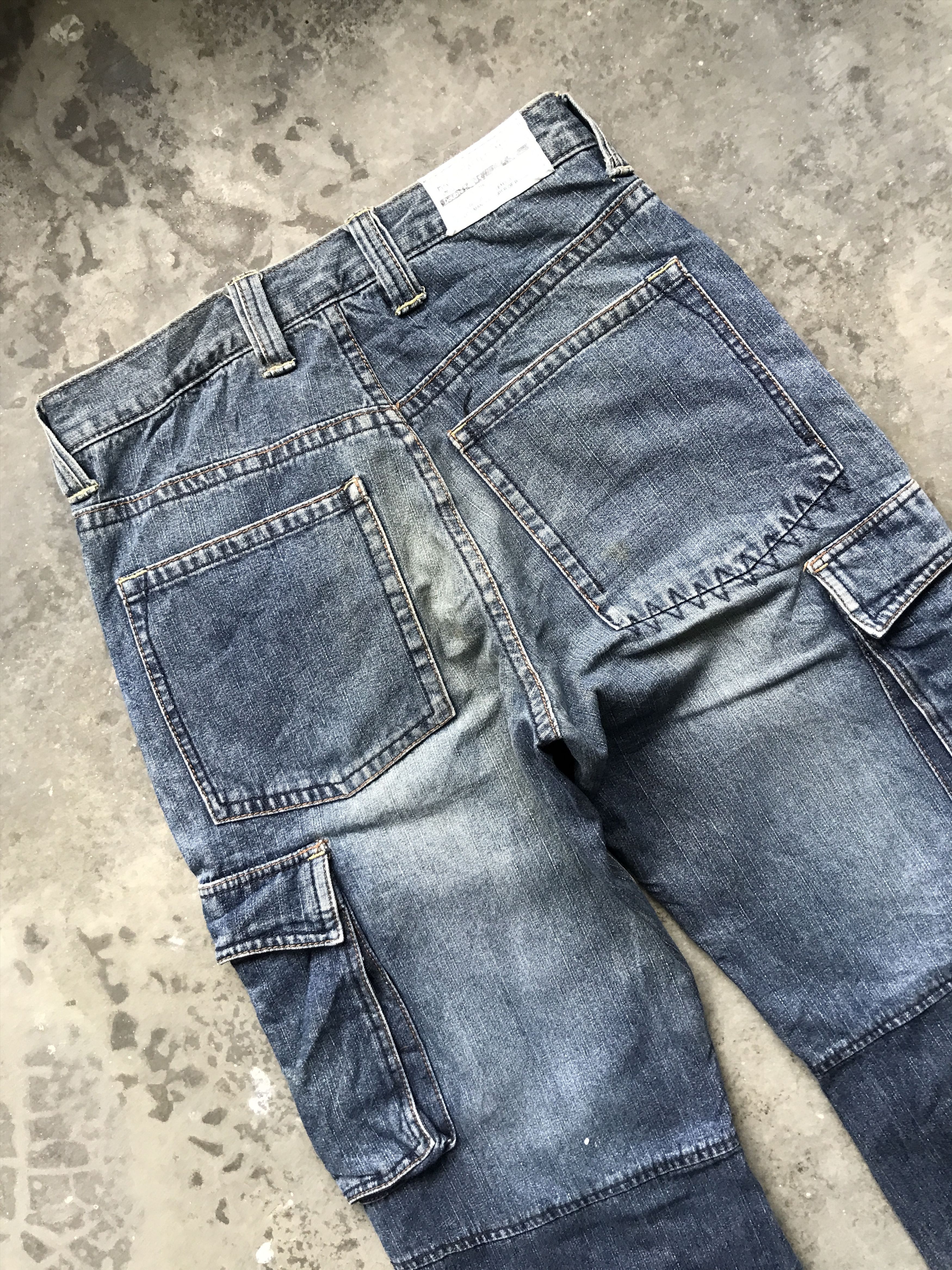 Japanese Brand 💥BAGGY💥CP49 Double Edge Japan Double Knee Cargo Jeans Size US 29 - 11 Thumbnail
