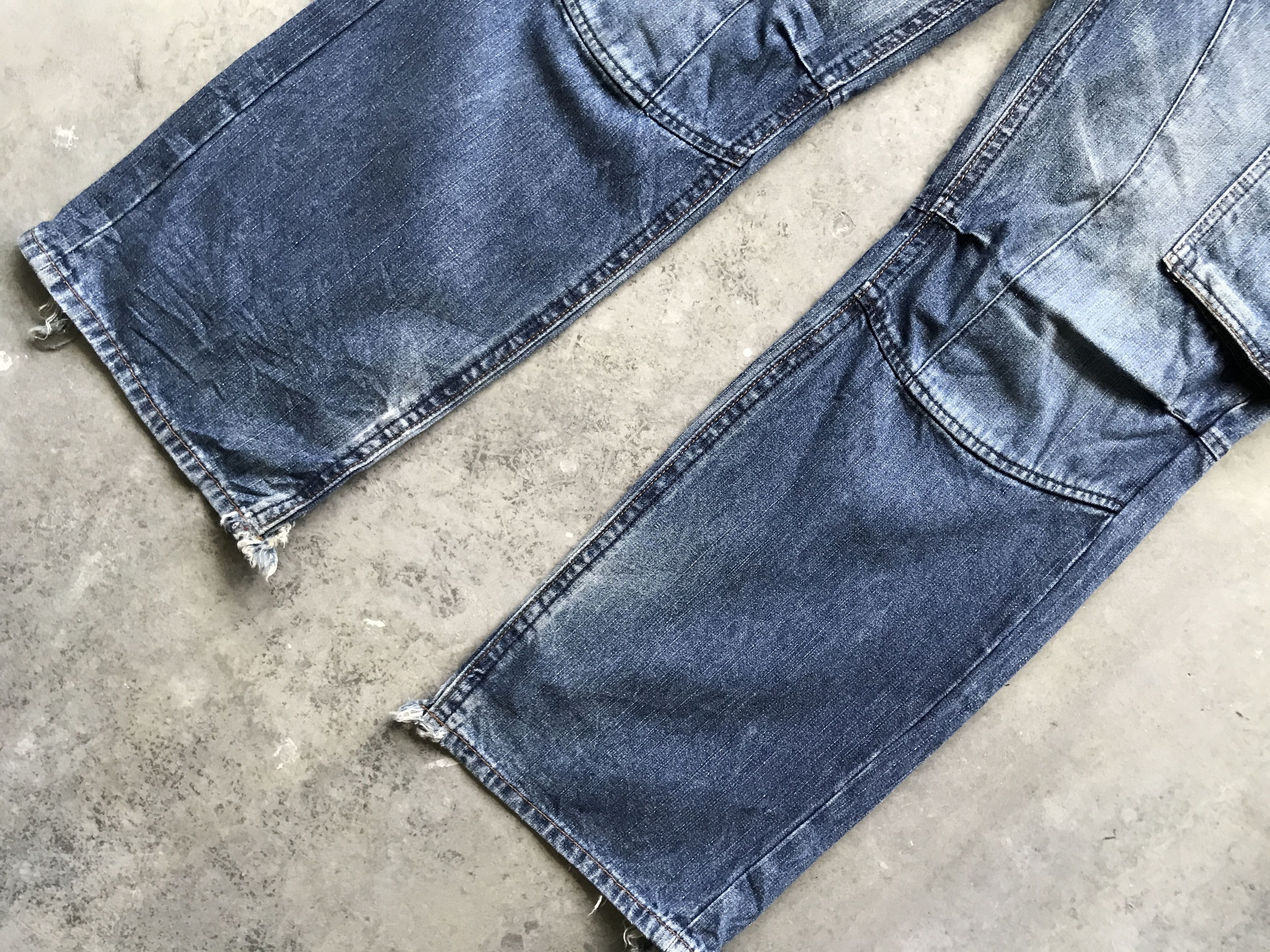 Japanese Brand 💥BAGGY💥CP49 Double Edge Japan Double Knee Cargo Jeans Size US 29 - 5 Thumbnail