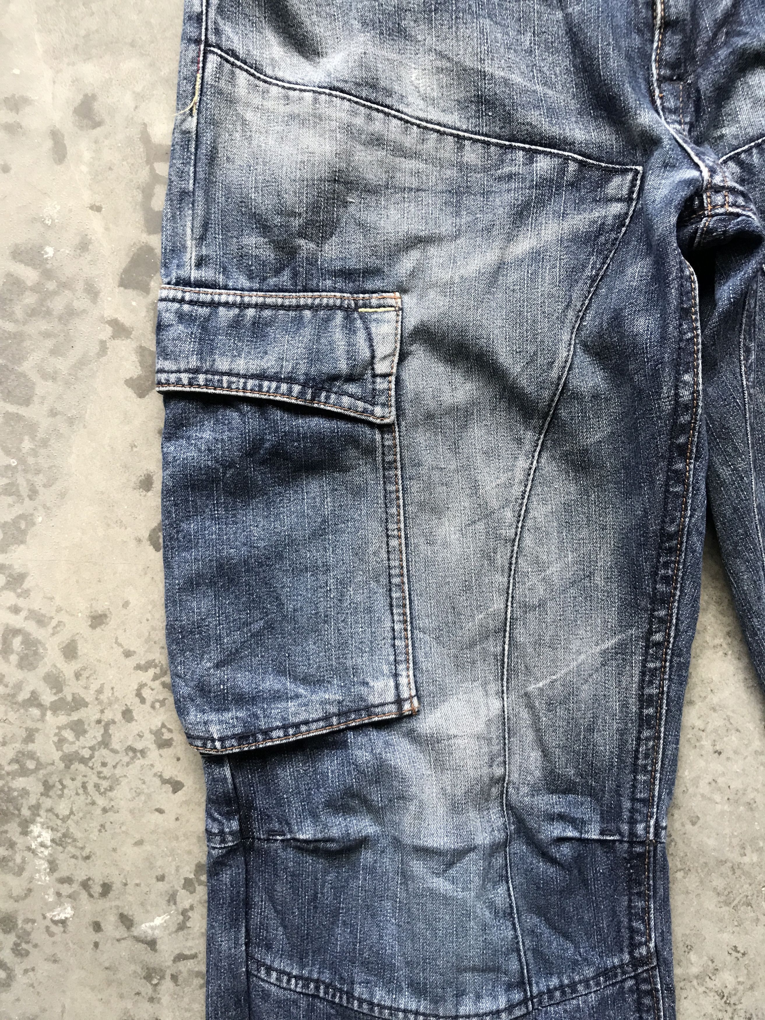 Japanese Brand 💥BAGGY💥CP49 Double Edge Japan Double Knee Cargo Jeans Size US 29 - 6 Thumbnail