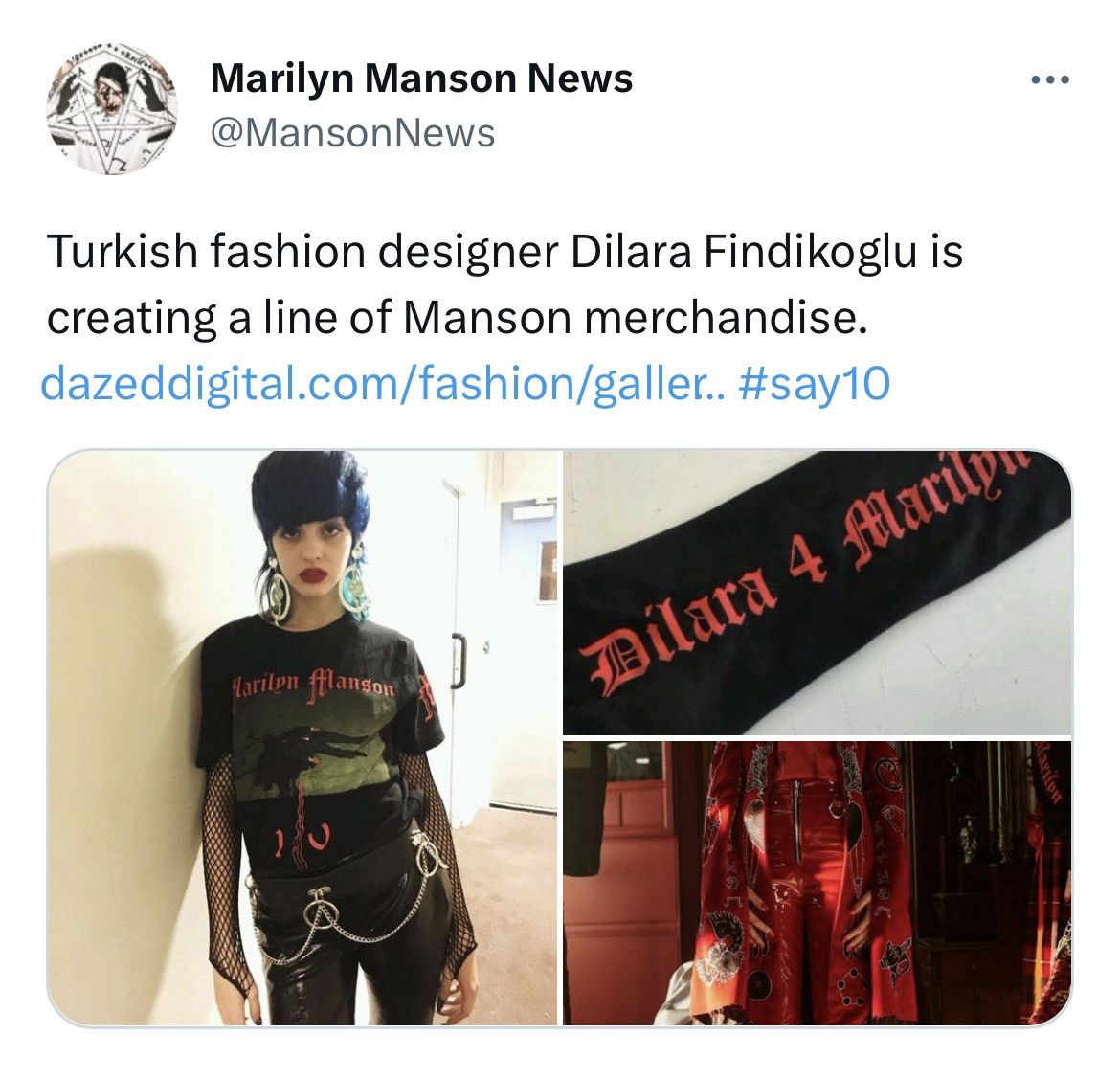 Band Tees × Designer × Marilyn Manson Sick Marilyn Manson x Dilara Findikolgu Tee G-59 FTP Style Size US S / EU 44-46 / 1 - 8 Thumbnail