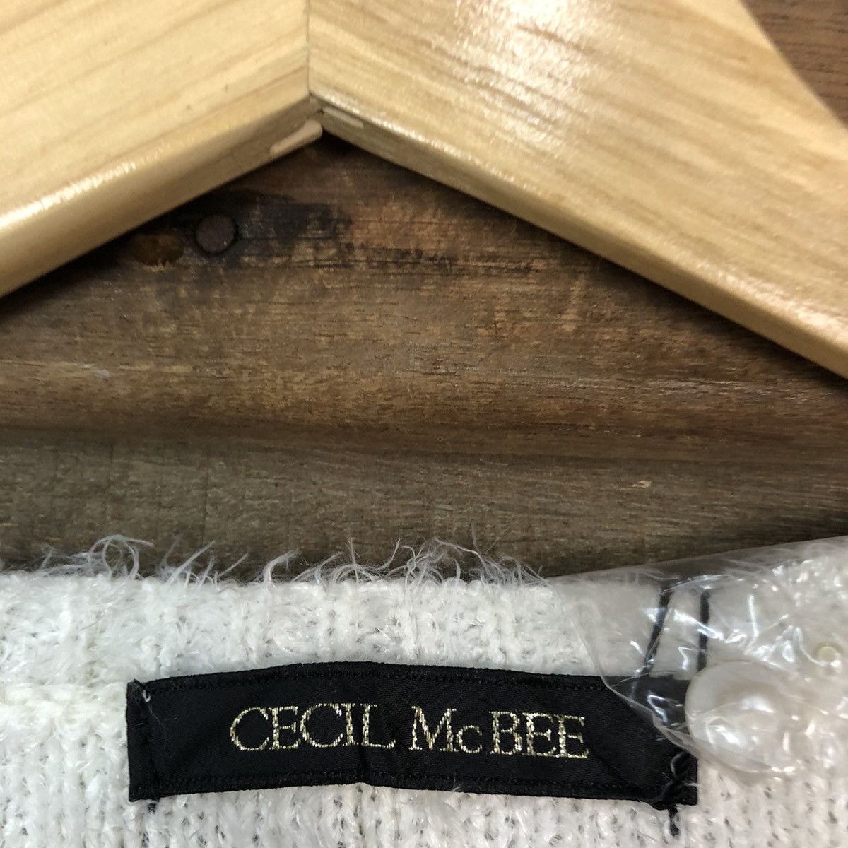 Homespun Knitwear DL Cecil Mc Bee White Mohair cardigan shaggy Knitwear #c1087 Size S / US 4 / IT 40 - 10 Thumbnail