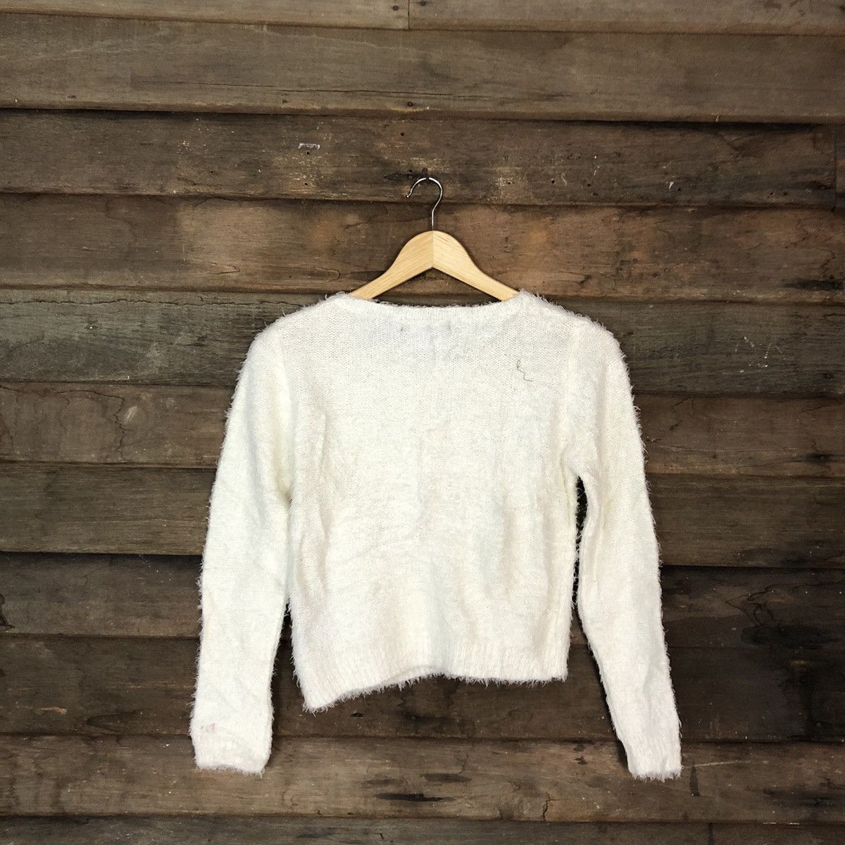 Homespun Knitwear DL Cecil Mc Bee White Mohair cardigan shaggy Knitwear #c1087 Size S / US 4 / IT 40 - 13 Thumbnail