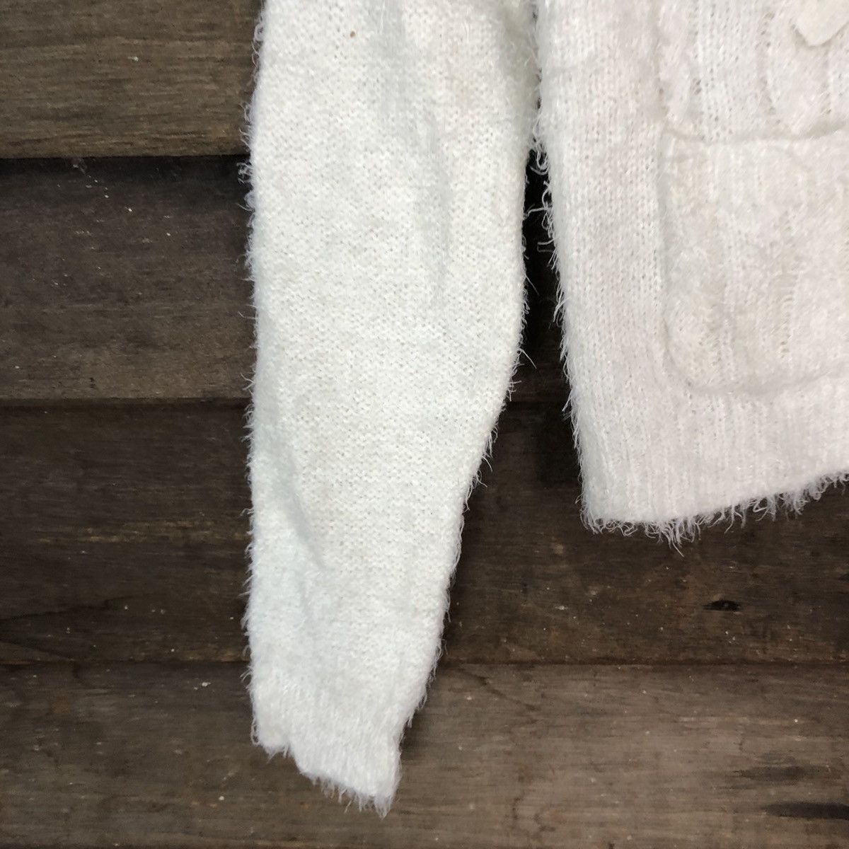 Homespun Knitwear DL Cecil Mc Bee White Mohair cardigan shaggy Knitwear #c1087 Size S / US 4 / IT 40 - 6 Thumbnail