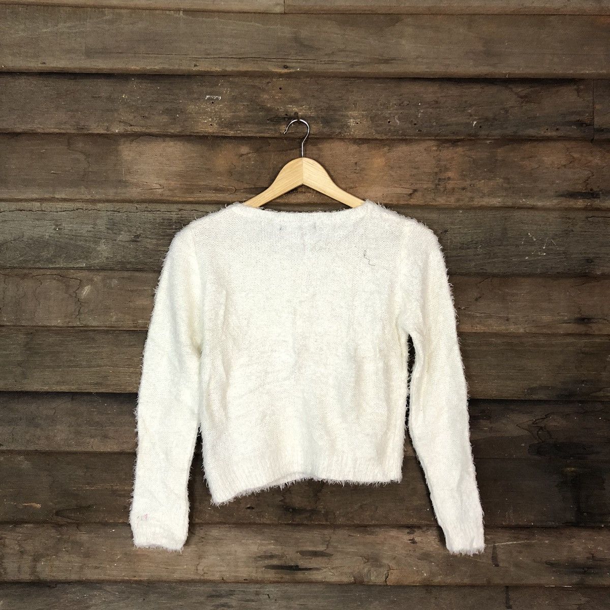 Homespun Knitwear DL Cecil Mc Bee White Mohair cardigan shaggy Knitwear #c1087 Size S / US 4 / IT 40 - 11 Thumbnail