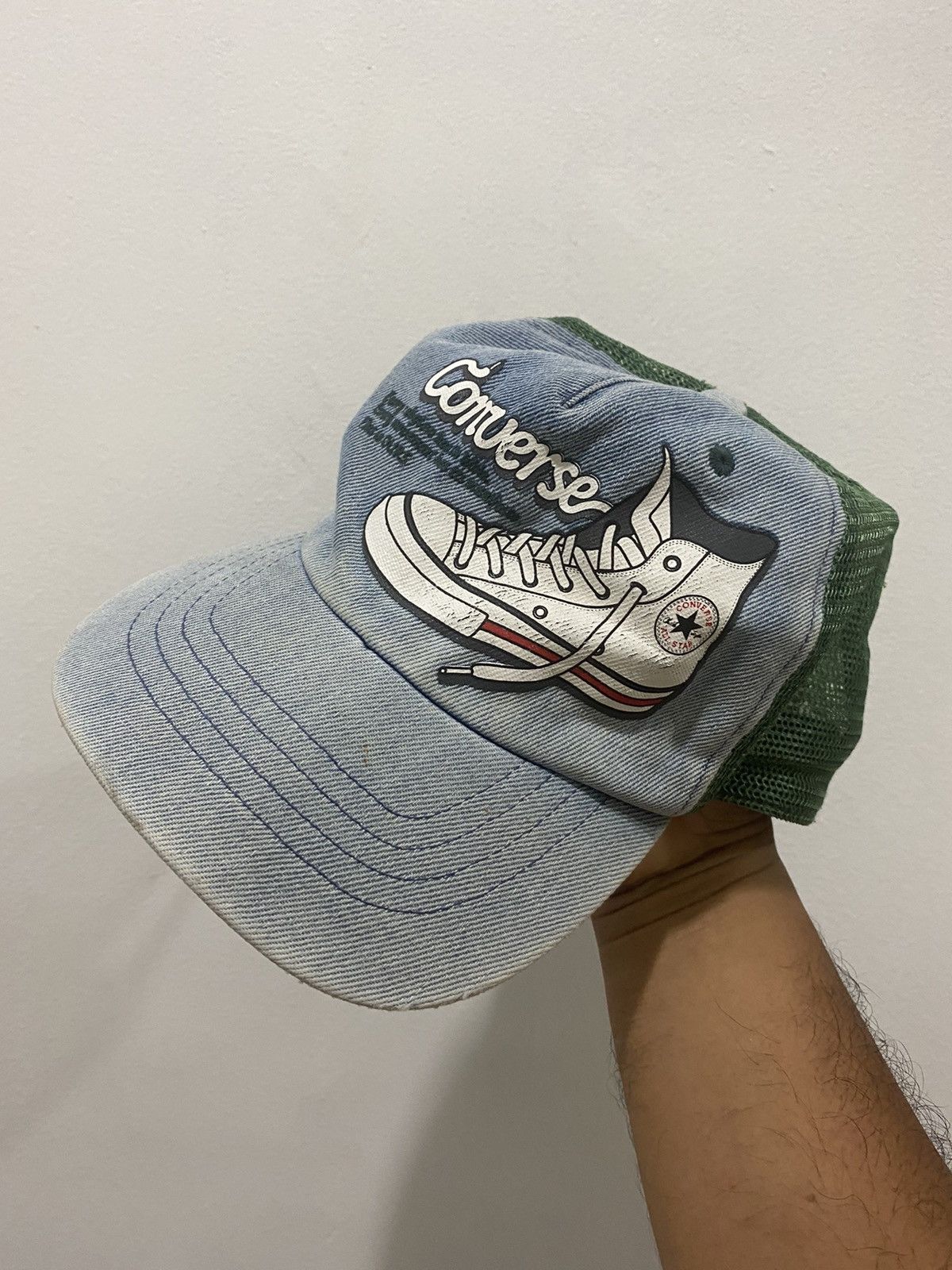 Converse 🔥Vintage🔥 Distressed Denim Converse All Star Trucked Hat Size ONE SIZE - 1 Thumbnail