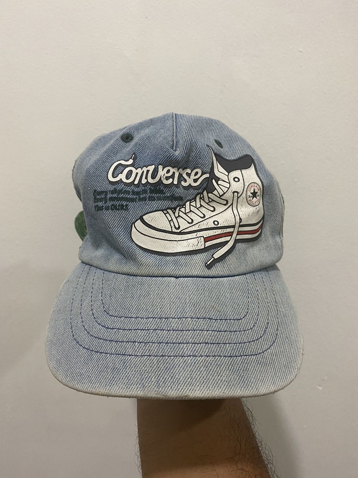 Converse 🔥Vintage🔥 Distressed Denim Converse All Star Trucked Hat Size ONE SIZE - 2 Thumbnail