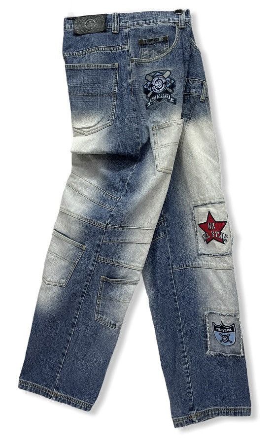 Rap Tees 🔥NOIZ JEANS Hip Hop Rap Baggy Patina Stain Denim Pants Size US 32 / EU 48 - 1 Thumbnail
