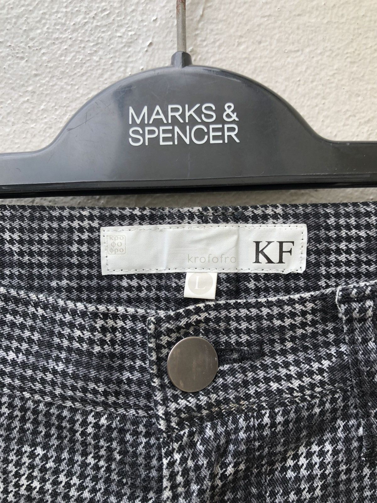 Vintage KROFOFRO Japan Camo Houndstooth Striped Stretch Pant Size US 30 / EU 46 - 8 Thumbnail