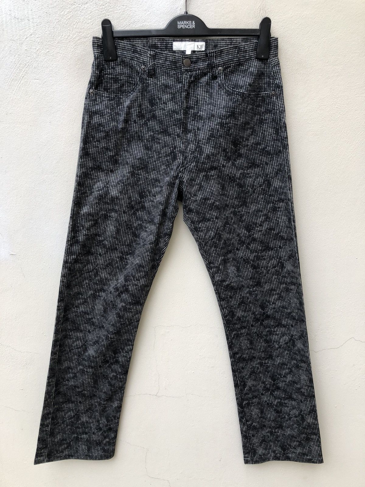 Vintage KROFOFRO Japan Camo Houndstooth Striped Stretch Pant Size US 30 / EU 46 - 6 Thumbnail