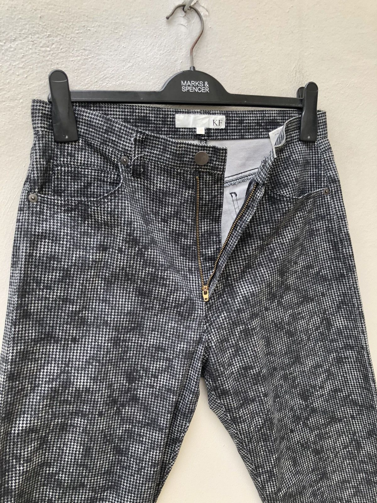 Vintage KROFOFRO Japan Camo Houndstooth Striped Stretch Pant Size US 30 / EU 46 - 9 Thumbnail