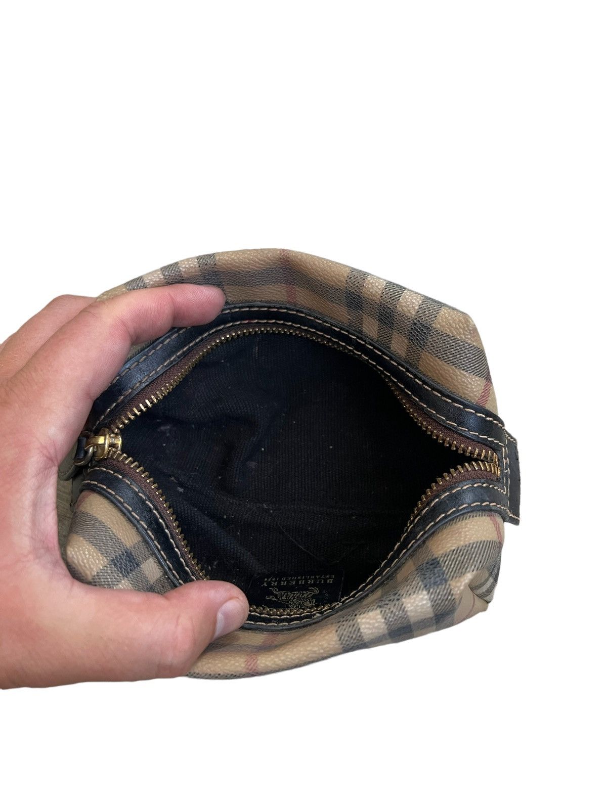 Burberry 🔥Burberry Nova Check Leather Small Bag/Burberry Cosmetic Bag Size ONE SIZE - 12 Thumbnail