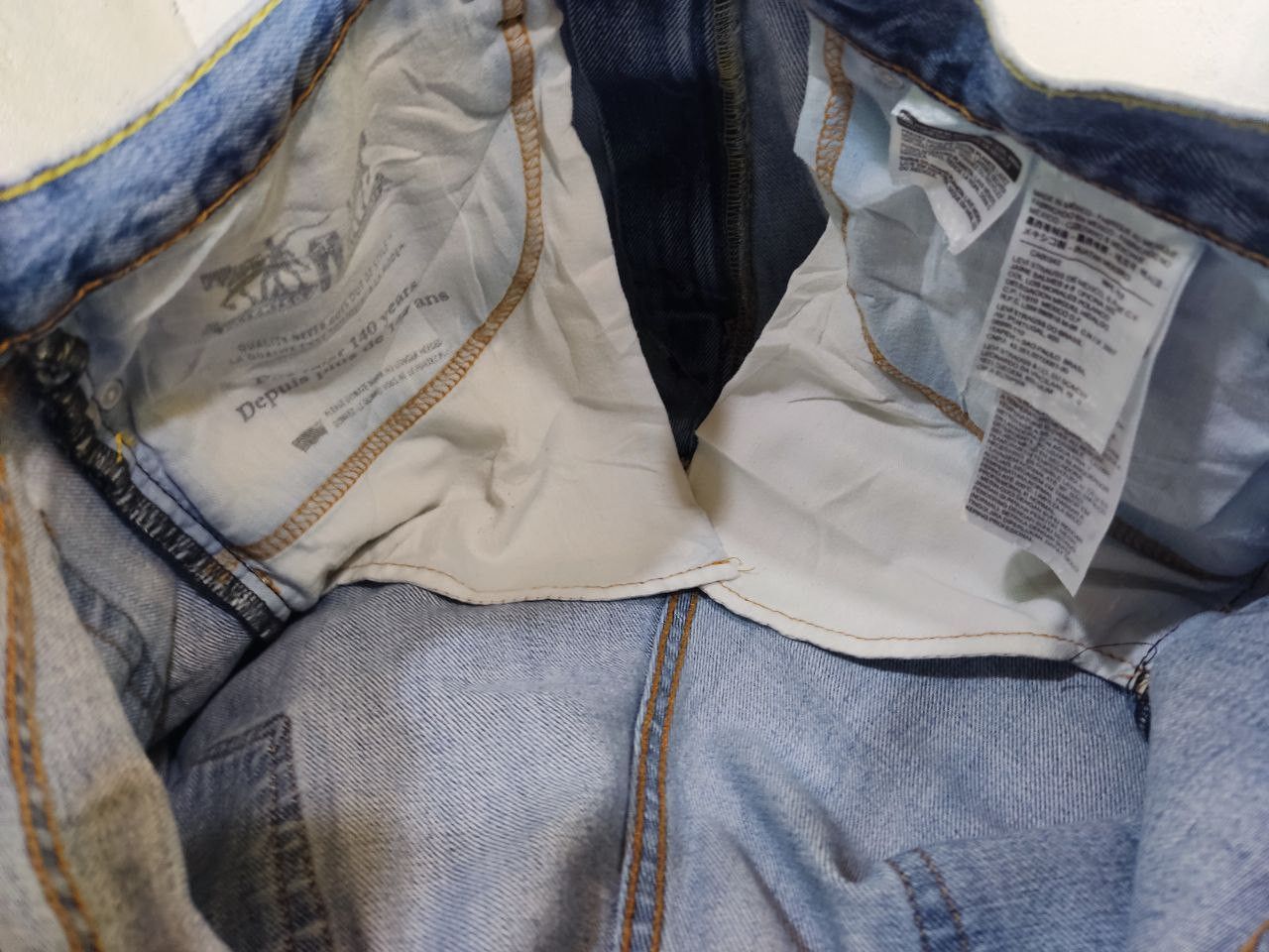 Levi's levis 505 straight cut distressed denim Size US 35 - 11 Thumbnail