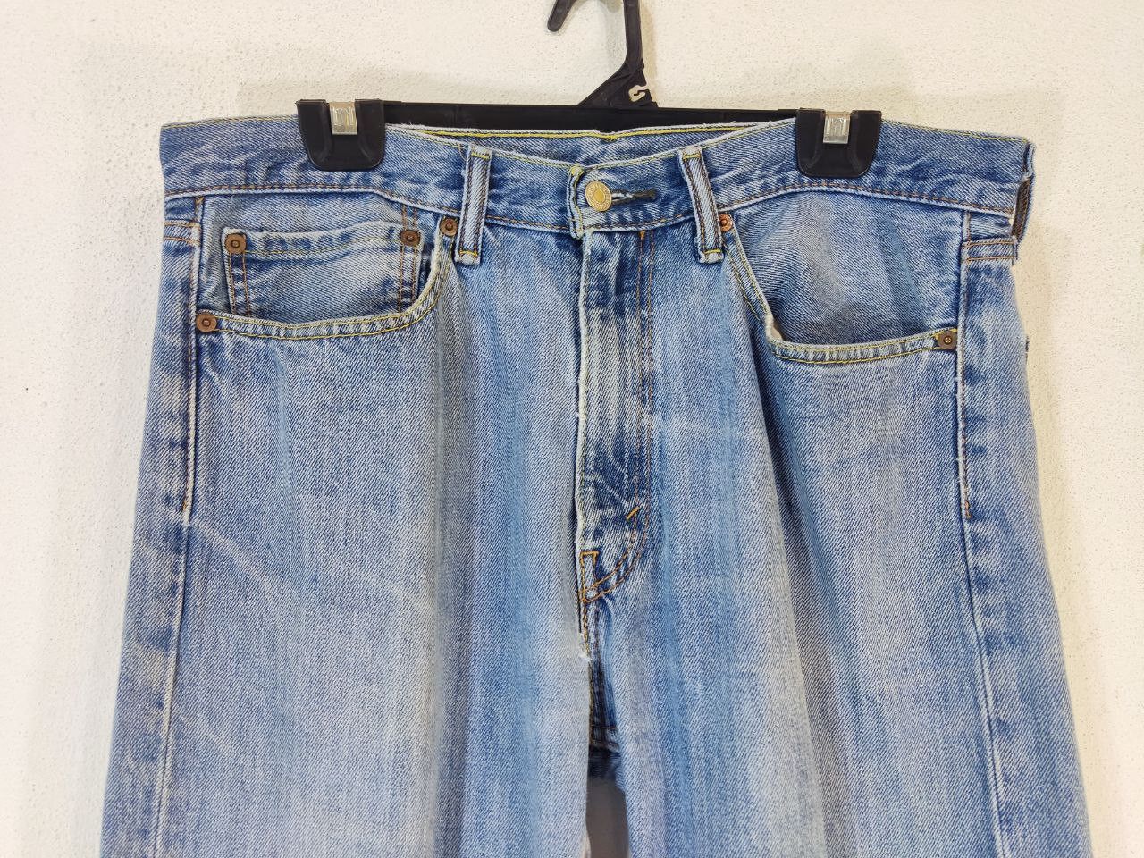 Levi's levis 505 straight cut distressed denim Size US 35 - 8 Thumbnail