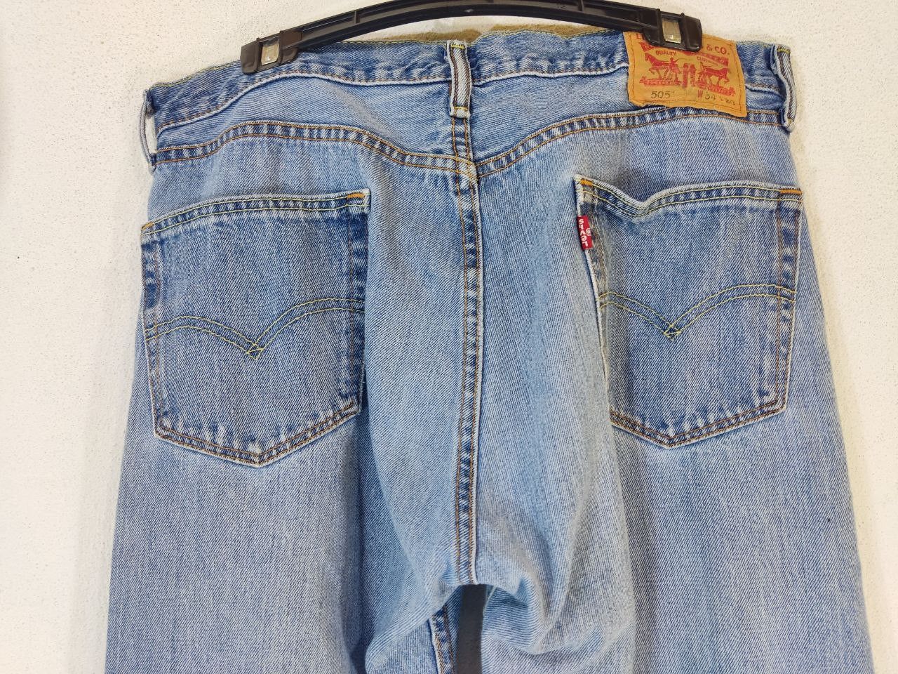 Levi's levis 505 straight cut distressed denim Size US 35 - 6 Thumbnail