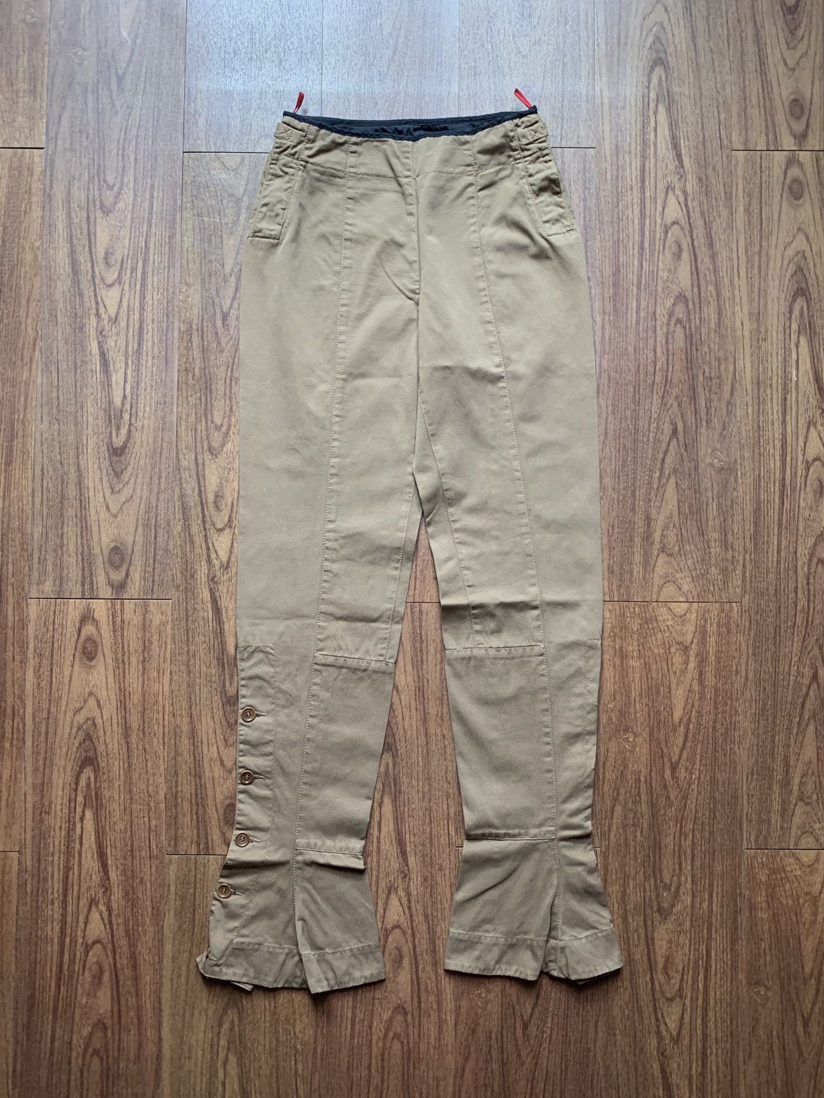 Prada 2000s Flared Buttoned Trousers Size US 30 / EU 46 - 2 Thumbnail