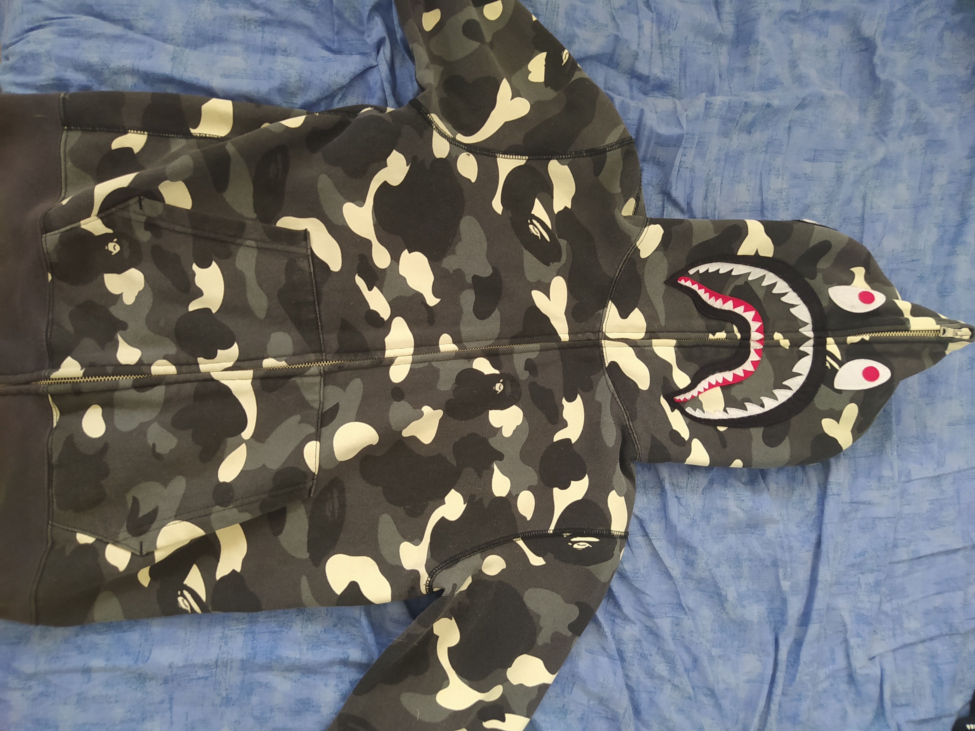 BAPE City Camo Shark Full Zip Hoodie Black Men's - SS18 - US