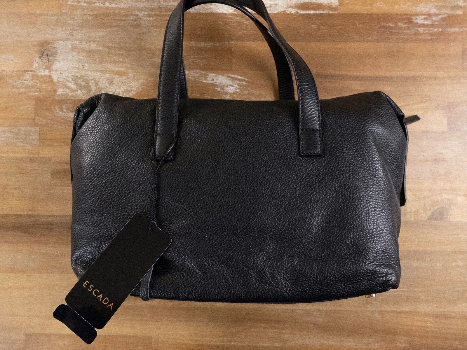 Escada ESCADA black leather top handle bag handbag authentic q Size ONE SIZE - 14 Thumbnail